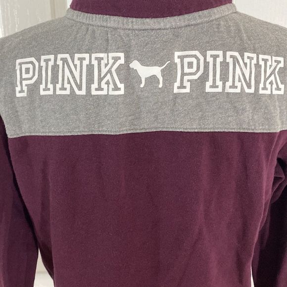 PINK 3/4 zip Sweatshirt size Small - Picture 6 of 8